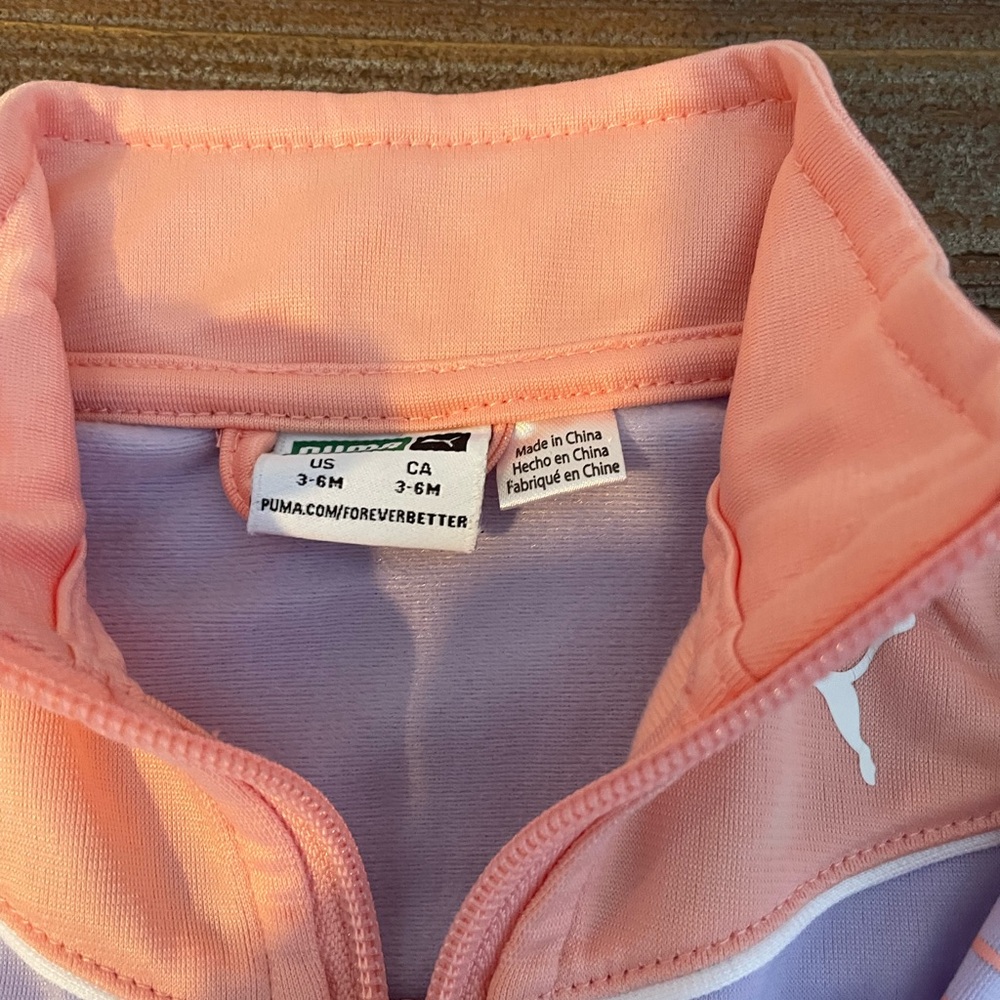 Puma Coral and Lilac Infant Jacket and Pants Set